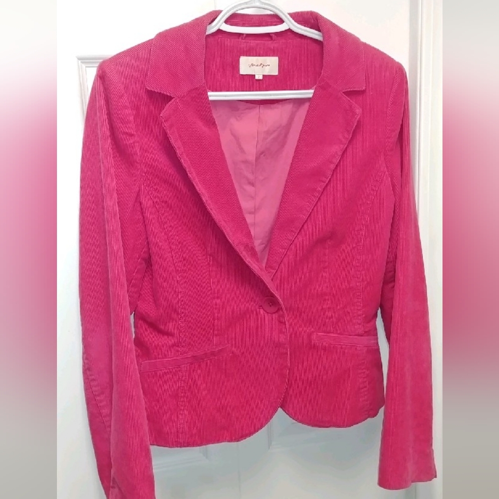 Jackpot pink corduroy jacket.